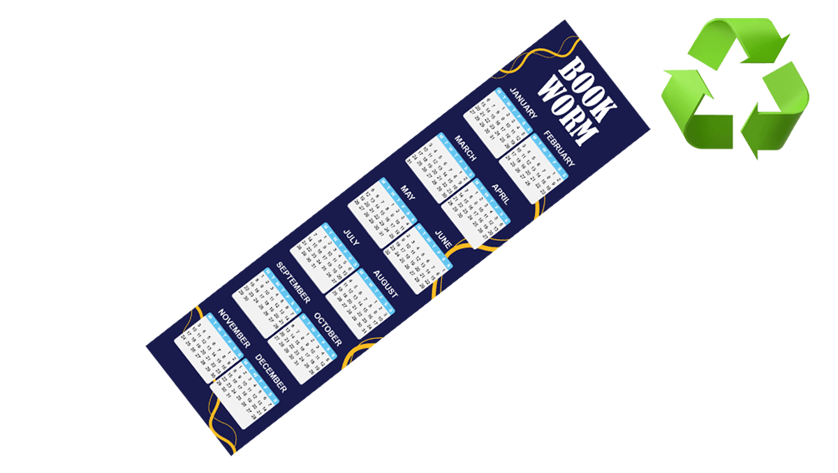 Recycled Bookmark Calendars